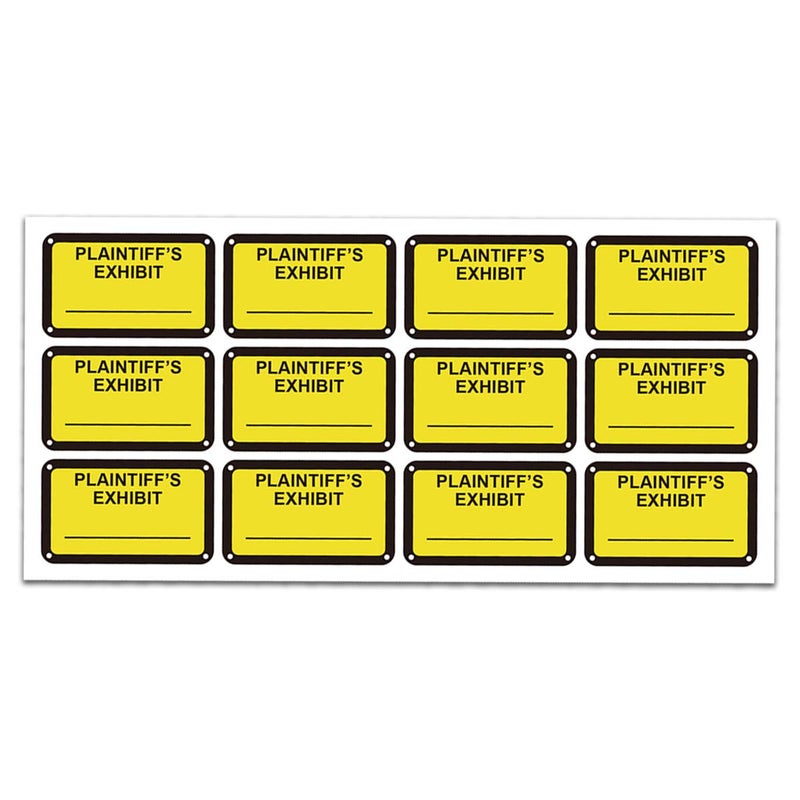 Remarkable Legal Yellow Plaintiff's Exhibit Stickers 1.65 X 1 Inches - Fluorescent Yellow Color-Coded Exhibit Labels 300 Stickers Per Pack(PLAINTIFF'S Exhibit) - Image 2